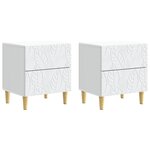vidaXL Table de chevet 2 pc Blanc 43 x 34 5 x 48 cm Bois d'ingénierie