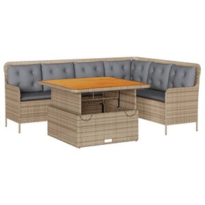 vidaXL Salon de jardin avec coussins 2 Pièces beige résine tressée