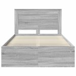 vidaXL Cadre de lit Gris Sonoma 120 x 200 cm Pin massif