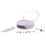 HARPER Coffret manucure et pédicure 10 accessoires et 2 vitesses - Violet et blanc