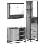 vidaXL Ensemble de meubles de salle de bain 3 Pièces Sonoma gris