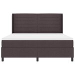vidaXL Lit à ressorts avec matelas Marron foncé 180 x 200 cm tissu