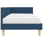 vidaXL Cadre de lit d'angle avec matelas Autre 2 Pièces Bleu tissu
