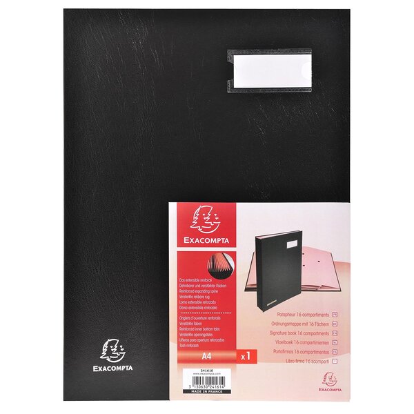 Parapheur DIRECTION 16 Compartiments - Noir EXACOMPTA
