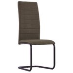 vidaXL Chaises à manger cantilever lot de 2 marron tissu