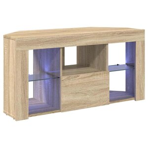 vidaXL Meuble TV LED d'Angle Chêne Sonoma 100 x 40 x 50 cm