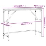 vidaXL Table console chêne sonoma 100x32x75 cm bois d'ingénierie