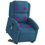 vidaXL Fauteuil de massage inclinable Bleu Velours