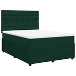vidaXL Sommier à lattes de lit et matelas Vert foncé 140x190cm Velours