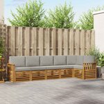 vidaXL Ensemble de canapés d'extérieur 6 pc Gris Naturel et Clair