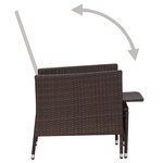 vidaXL Chaise inclinable de jardin avec coussins Résine tressée Marron