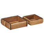vidaXL Plateau 2 Pièces Marron 29 x 31 x 10 cm Bois Recyclé Solide