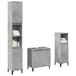 vidaXL Ensemble de meubles de salle de bain 3 Pièces gris béton