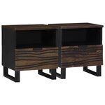 vidaXL Cabinet de chevet avec tiroir 2 Pièces Noyer 40 x 33 x 46 cm