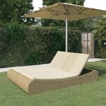 Vidaxl chaise longue d'extérieur résine tressée beige