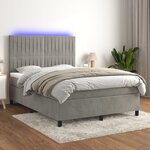 vidaXL Sommier à lattes de lit avec matelas LED Gris clair 140x190 cm