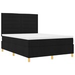 vidaXL Lit avec sommier Noir 140x200 cm Tissu