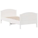 vidaXL Cadre de lit sans matelas blanc 90x190 cm bois de pin massif