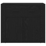 vidaXL Buffet avec tiroir Chêne noir 80 x 33 x 70 cm Bois d'ingénierie