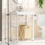 vidaXL Cadre de lavabo de salle de bain Blanc 59x38x83 cm Fer