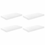 vidaXL Étagère murale flottante 4 Pièces Blanc brillant 50x23x3 8 cm MDF