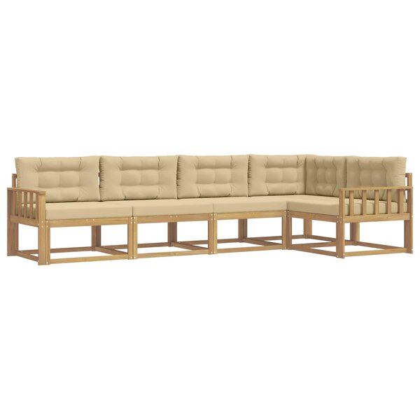 vidaXL Ensemble de canapés d'extérieur 4 Pièces Blanc et Beige Polyester