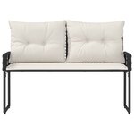 vidaXL Banc extérieur Noir et blanc crème 118 x 55 x 82 cm