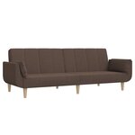 vidaXL Canapé-lit à 2 places avec deux oreillers taupe tissu