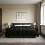 vidaXL Duvet complet toute l'année Noir 200 x 200 cm Microfibre