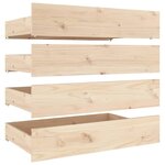 vidaXL Tiroirs de lit 4 Pièces Bois de pin massif