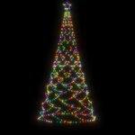 vidaXL Arbre de Noël avec poteau en métal 500 LED colorées 3 m
