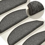 vidaXL Tapis de marches d'escalier 15 Pièces Gris foncé 56x17x3 cm