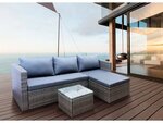 Salon de jardin d'angle "luna" - 130 5 x 70 x 62 5 cm - gris -