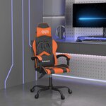 vidaXL Chaise de jeu pivotante Noir et orange Similicuir
