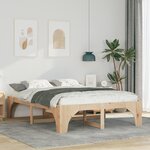vidaXL Cadre de lit surélevé avec stockage Marron Bois massif en pin