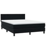 vidaXL Sommier à lattes de lit avec matelas noir 160x210 cm velours