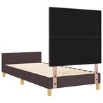 vidaXL Cadre de lit avec tête de lit Marron foncé 90 x 190 cm tissu