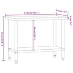 vidaXL Table de travail de cuisine 110x55x85 cm acier inoxydable