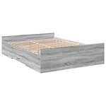 vidaXL Cadre de lit et tiroirs sonoma gris 135x190 cm bois ingénierie