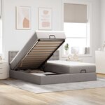 VidaXL Cadre de lit ottoman avec matelas taupe 200x200cm tissu