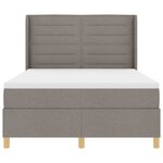 vidaXL Lit à ressorts avec matelas Taupe 140 x 190 cm tissu