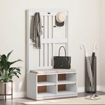 vidaXL Portemanteau SANDNES blanc 87x40x159 5 cm bois massif pin