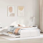 vidaXL Cadre de lit sans matelas blanc 135x190 cm bois de pin massif
