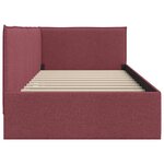 vidaXL Cadre de lit d'angle Rouge bordeaux 90 x 200 cm tissu