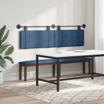vidaXL Tête de lit suspendue Bleu Tissu
