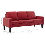 Vidaxl ensemble de canapés 2 pièces rouge similicuir