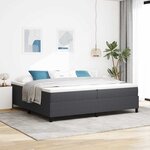 vidaXL Lit box spring avec matelas gris foncé  200 x 200 cm  en tissu à côtes.