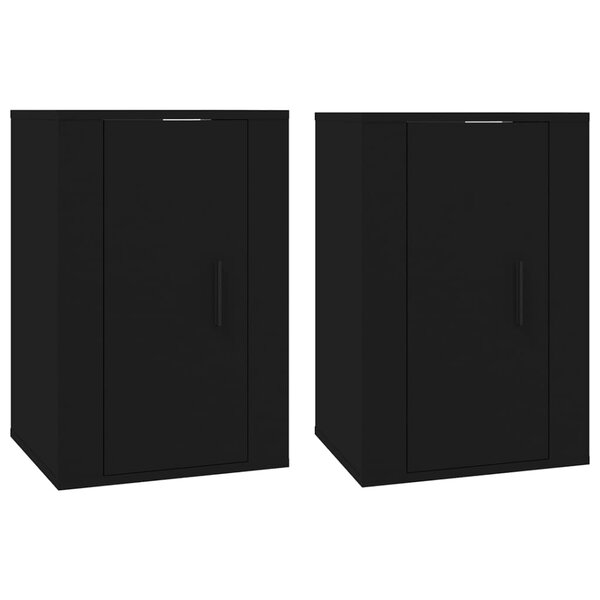 vidaXL Meubles TV muraux 2 Pièces Noir 40x34 5x60 cm