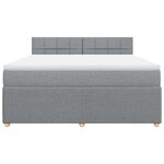 vidaXL Sommier à lattes de lit avec matelas Gris clair 180x200cm Tissu
