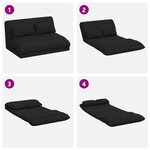 vidaXL Fauteuil de sol ajustable Noir Velours
